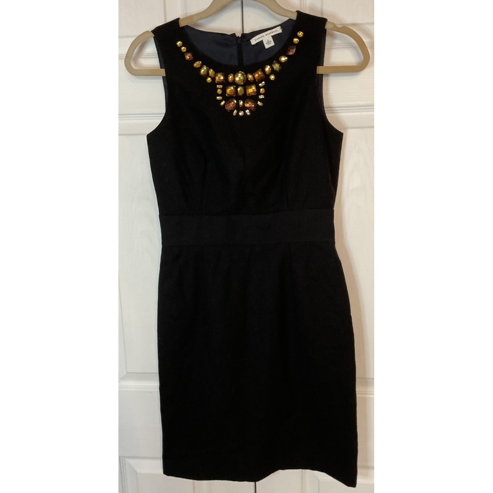 Banana Republic Black Jeweled Classic Career Knee Length Dress Size 2
